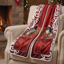 Meri Kirihimete New Zealand Tomtit Santa Pocket Scarf Pohutukawa Aotearoa Maori Pattern