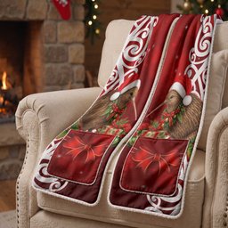Meri Kirihimete New Zealand Kiwi Santa Pocket Scarf Pohutukawa Aotearoa Maori Pattern