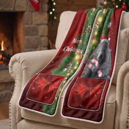 Australia Christmas Pocket Scarf Merry Xmas Wombat Santa