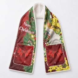 Australia Christmas Pocket Scarf Merry Xmas Sulphur-crested Cockatoo Santa