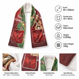 Australia Christmas Pocket Scarf Merry Xmas Kangaroo Santa