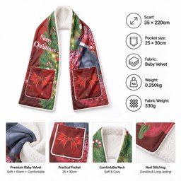 Australia Christmas Pocket Scarf Merry Xmas Palm Cockatoo Santa