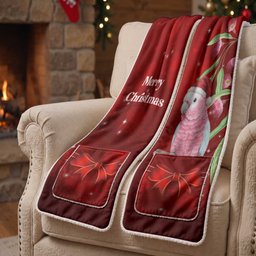 Australia Christmas Pocket Scarf Merry Xmas Pink Galah Santa