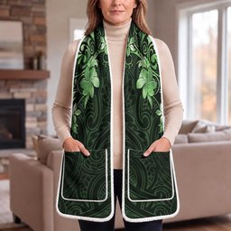 Matariki New Zealand Pocket Scarf Maori Pattern Green Galaxy
