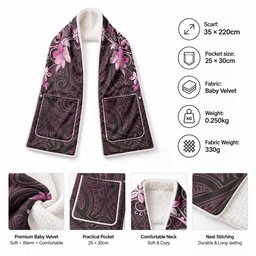 Matariki New Zealand Pocket Scarf Maori Pattern Pink Galaxy