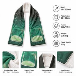 New Zealand Matariki Pocket Scarf Pleiades Star Cluster Green Galaxy