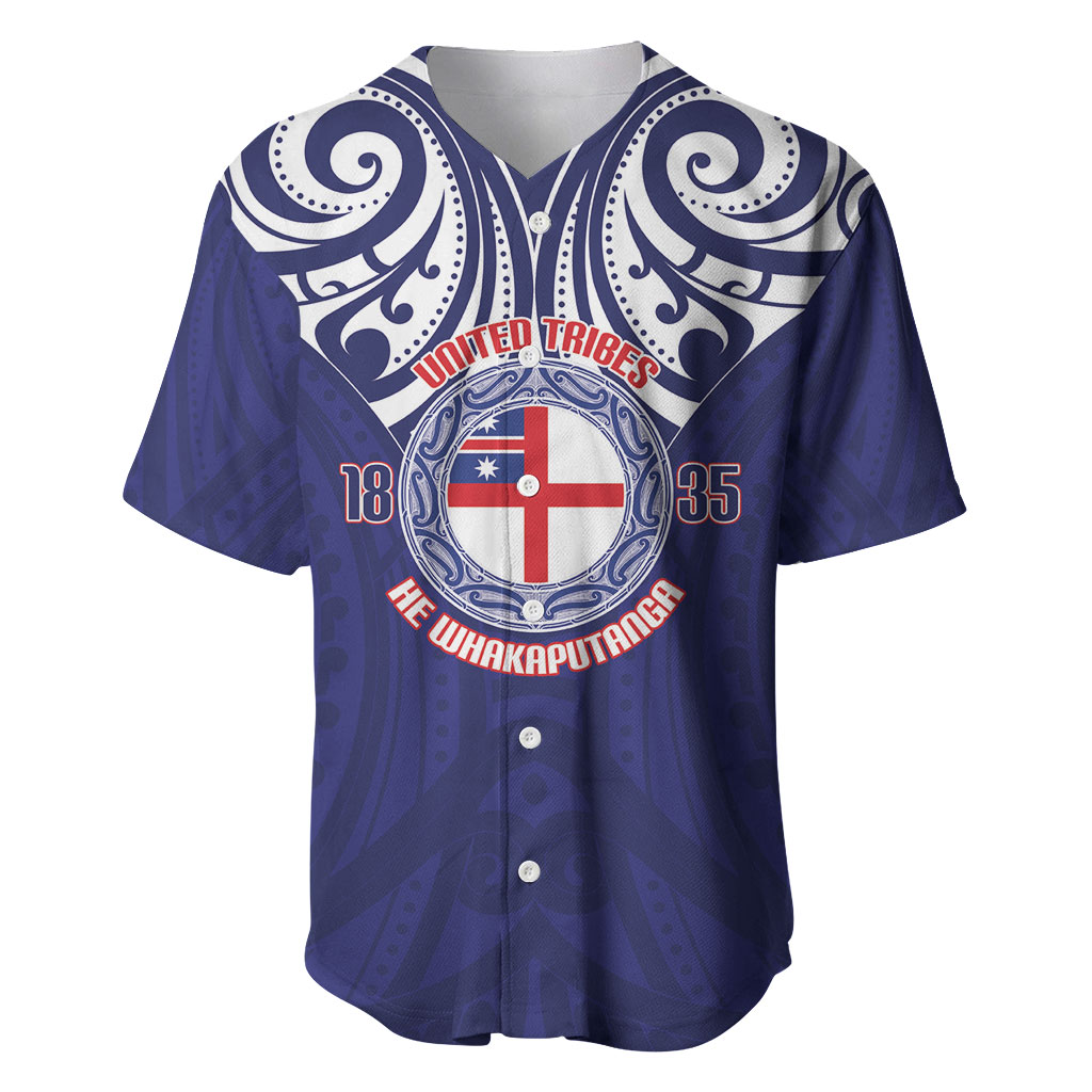 New Zealand United Tribes Te Kara Baseball Jersey He Whakaputanga Maori Pattern
