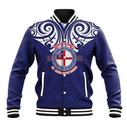 New Zealand United Tribes Te Kara Baseball Jacket He Whakaputanga Maori Pattern