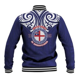 New Zealand United Tribes Te Kara Baseball Jacket He Whakaputanga Maori Pattern