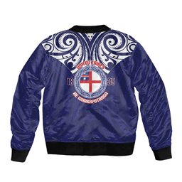 New Zealand United Tribes Te Kara Bomber Jacket He Whakaputanga Maori Pattern