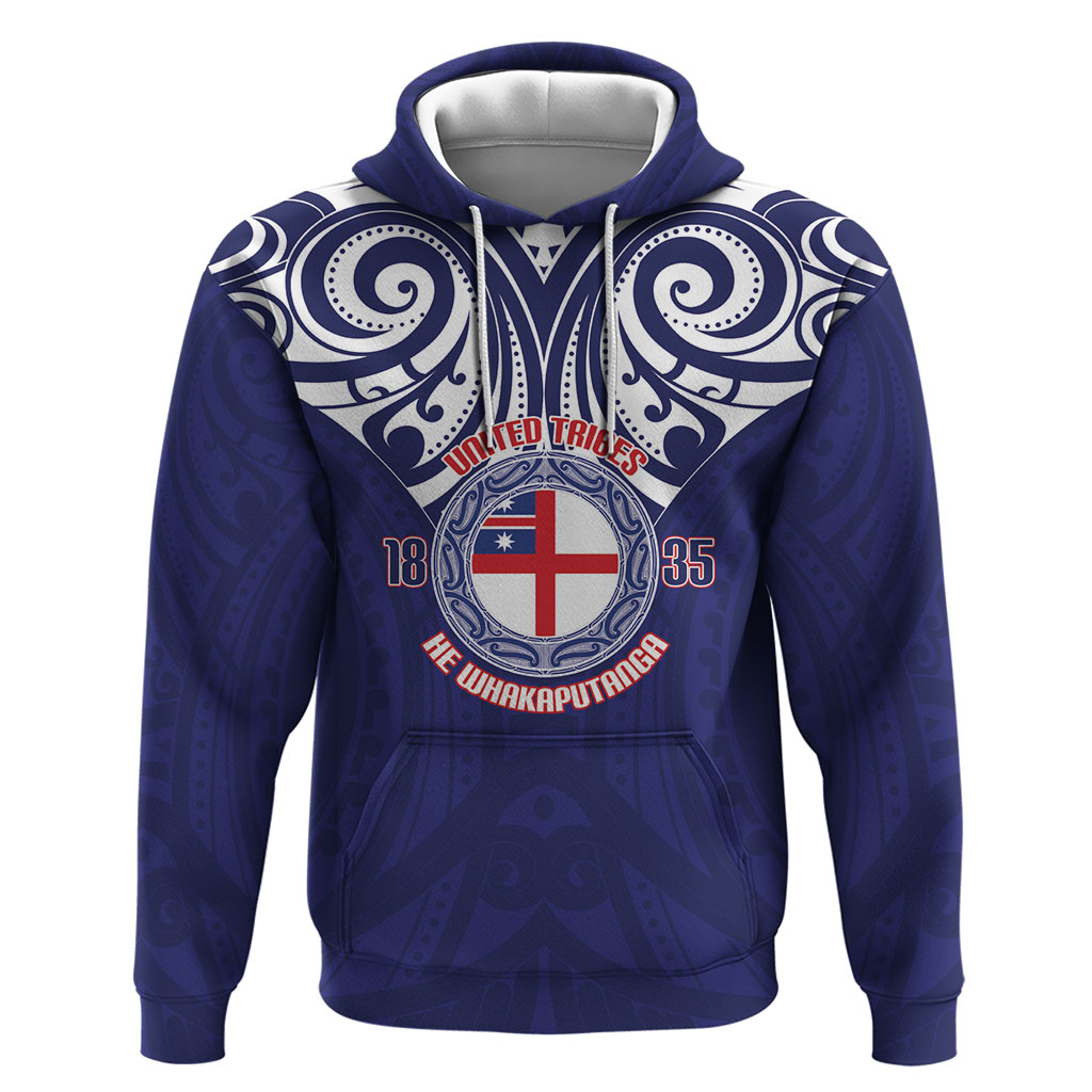 New Zealand United Tribes Te Kara Hoodie He Whakaputanga Maori Pattern