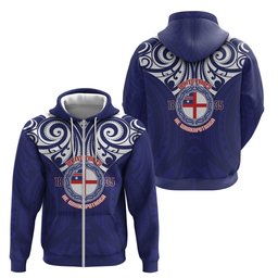 New Zealand United Tribes Te Kara Zip Hoodie He Whakaputanga Maori Pattern