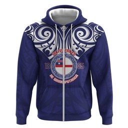 New Zealand United Tribes Te Kara Hoodie He Whakaputanga Maori Pattern