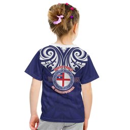 New Zealand United Tribes Te Kara Kid T Shirt He Whakaputanga Maori Pattern