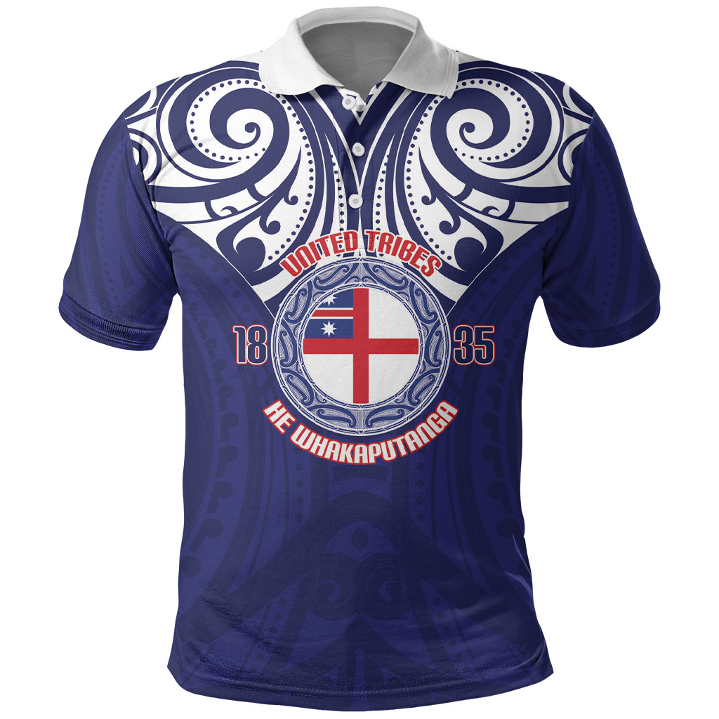 New Zealand United Tribes Te Kara Polo Shirt He Whakaputanga Maori Pattern