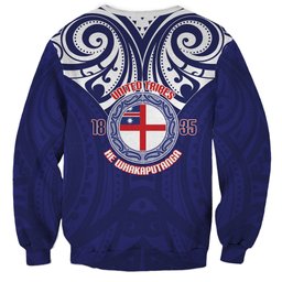 New Zealand United Tribes Te Kara Sweatshirt He Whakaputanga Maori Pattern