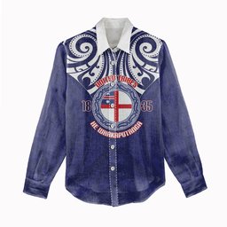 New Zealand United Tribes Te Kara Women Casual Shirt He Whakaputanga Maori Pattern