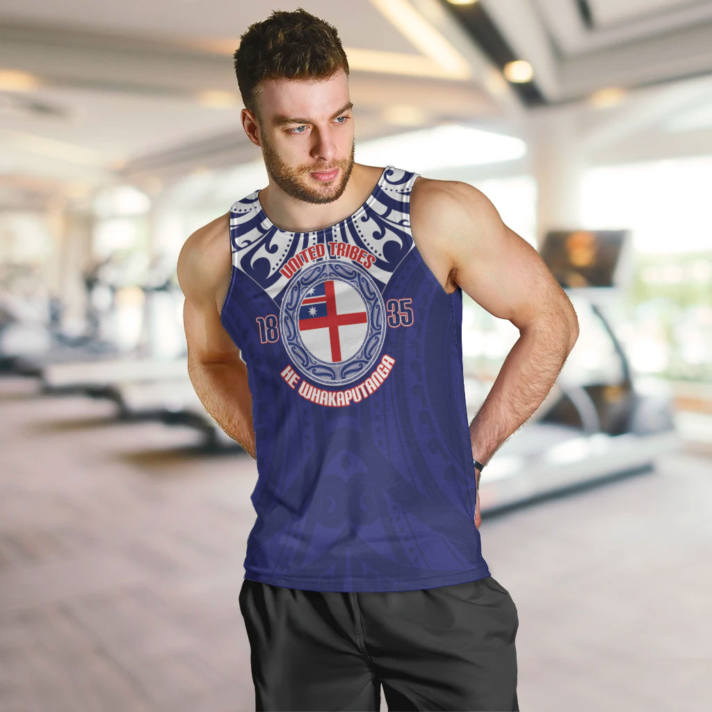 New Zealand United Tribes Te Kara Men Tank Top He Whakaputanga Maori Pattern