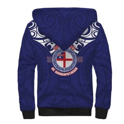 New Zealand United Tribes Te Kara Sherpa Hoodie He Whakaputanga Maori Pattern