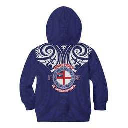 New Zealand United Tribes Te Kara Kid Hoodie He Whakaputanga Maori Pattern