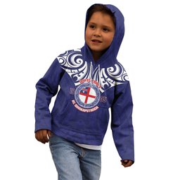 New Zealand United Tribes Te Kara Kid Hoodie He Whakaputanga Maori Pattern