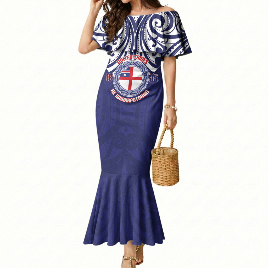 New Zealand United Tribes Te Kara Mermaid Dress He Whakaputanga Maori Pattern