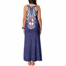 New Zealand United Tribes Te Kara Tank Maxi Dress He Whakaputanga Maori Pattern