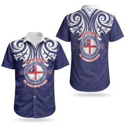 New Zealand United Tribes Te Kara Couples Matching Short Sleeve Bodycon Dress and Hawaiian Shirt He Whakaputanga Maori Pattern