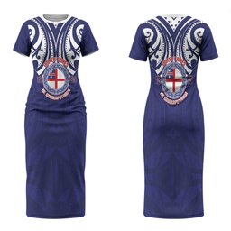 New Zealand United Tribes Te Kara Couples Matching Short Sleeve Bodycon Dress and Long Sleeve Button Shirt He Whakaputanga Maori Pattern