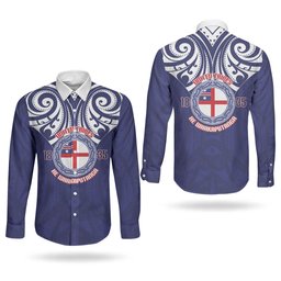 New Zealand United Tribes Te Kara Couples Matching Summer Maxi Dress and Long Sleeve Button Shirt He Whakaputanga Maori Pattern