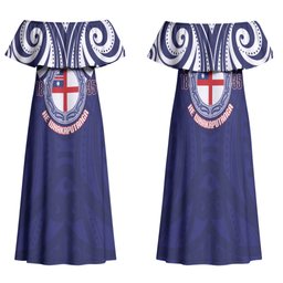New Zealand United Tribes Te Kara Family Matching Off Shoulder Maxi Dress and Hawaiian Shirt He Whakaputanga Maori Pattern