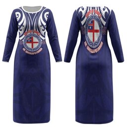 New Zealand United Tribes Te Kara Family Matching Long Sleeve Bodycon Dress and Hawaiian Shirt He Whakaputanga Maori Pattern