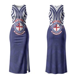 New Zealand United Tribes Te Kara Family Matching Tank Maxi Dress and Hawaiian Shirt He Whakaputanga Maori Pattern