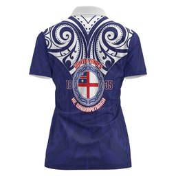 New Zealand United Tribes Te Kara Women Polo Shirt He Whakaputanga Maori Pattern