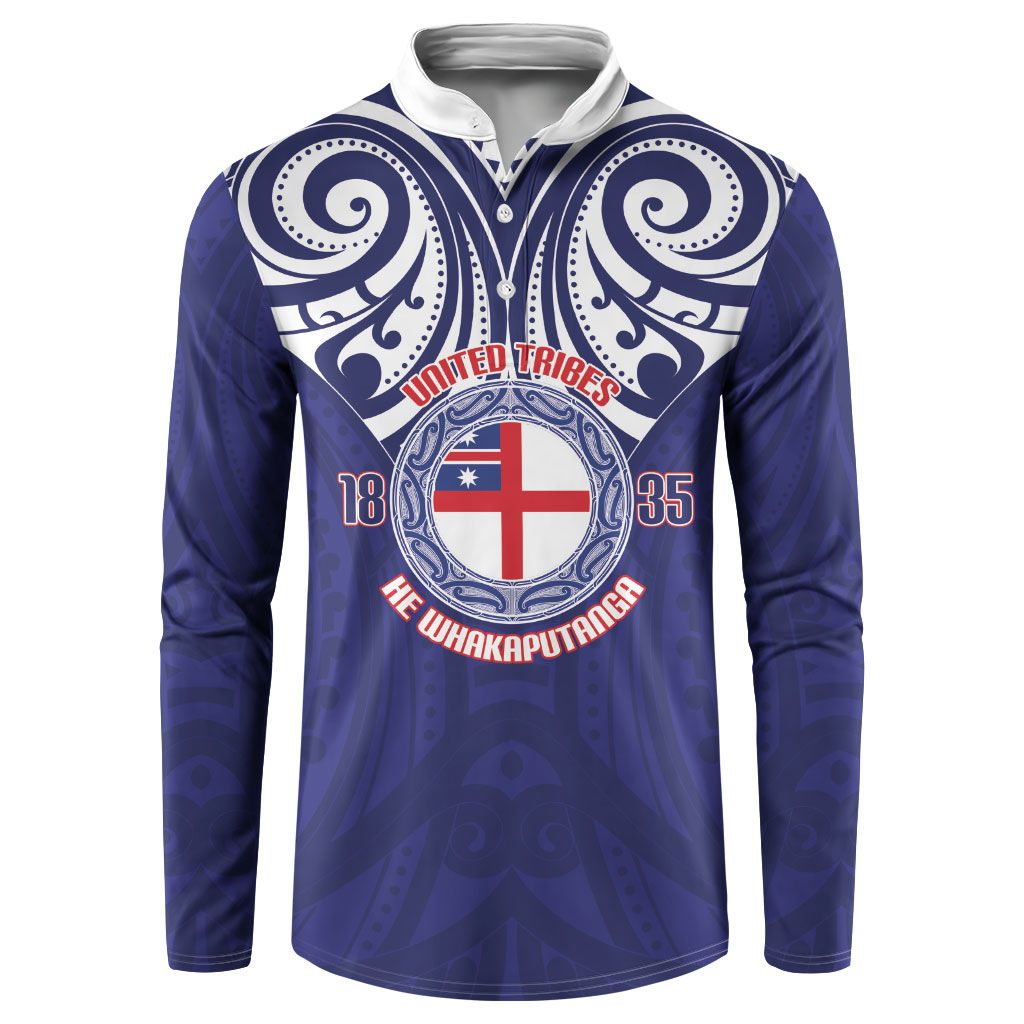 New Zealand United Tribes Te Kara Button Sweatshirt He Whakaputanga Maori Pattern
