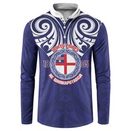 New Zealand United Tribes Te Kara Button Sweatshirt He Whakaputanga Maori Pattern