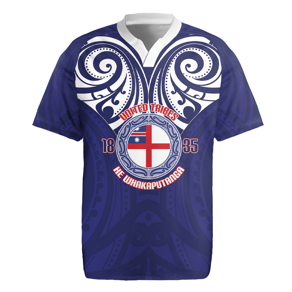 New Zealand United Tribes Te Kara Rugby Jersey He Whakaputanga Maori Pattern