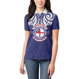 New Zealand United Tribes Te Kara Women Polo Shirt He Whakaputanga Maori Pattern