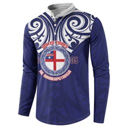New Zealand United Tribes Te Kara Button Sweatshirt He Whakaputanga Maori Pattern