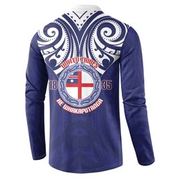 New Zealand United Tribes Te Kara Button Sweatshirt He Whakaputanga Maori Pattern