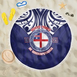 New Zealand United Tribes Te Kara Beach Blanket He Whakaputanga Maori Pattern