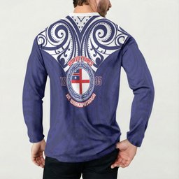 New Zealand United Tribes Te Kara Button Sweatshirt He Whakaputanga Maori Pattern