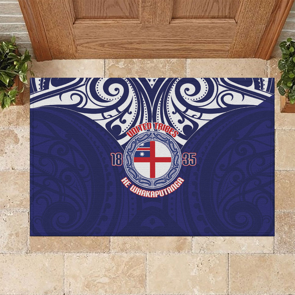 New Zealand United Tribes Te Kara Rubber Doormat He Whakaputanga Maori Pattern
