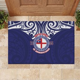 New Zealand United Tribes Te Kara Rubber Doormat He Whakaputanga Maori Pattern