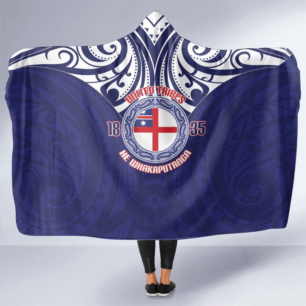 New Zealand United Tribes Te Kara Hooded Blanket He Whakaputanga Maori Pattern