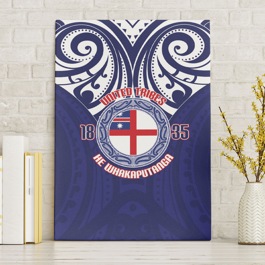 New Zealand United Tribes Te Kara Canvas Wall Art He Whakaputanga Maori Pattern