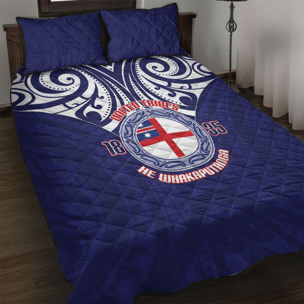 New Zealand United Tribes Te Kara Quilt Bed Set He Whakaputanga Maori Pattern
