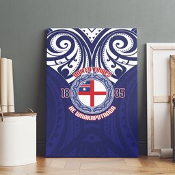 New Zealand United Tribes Te Kara Canvas Wall Art He Whakaputanga Maori Pattern