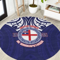 New Zealand United Tribes Te Kara Round Carpet He Whakaputanga Maori Pattern