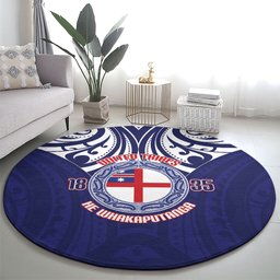 New Zealand United Tribes Te Kara Round Carpet He Whakaputanga Maori Pattern